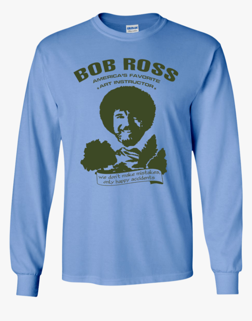 Bob Ross Ls,hoodie,sweatshirt Teeever Ls Ultra Cotton - Bob Ross And White Clip Art, HD Png Download, Free Download