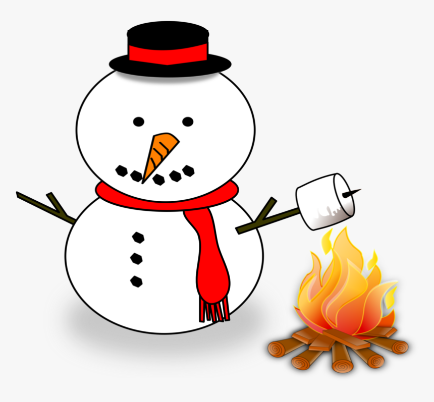 Snowman,fire,drawing, HD Png Download, Free Download