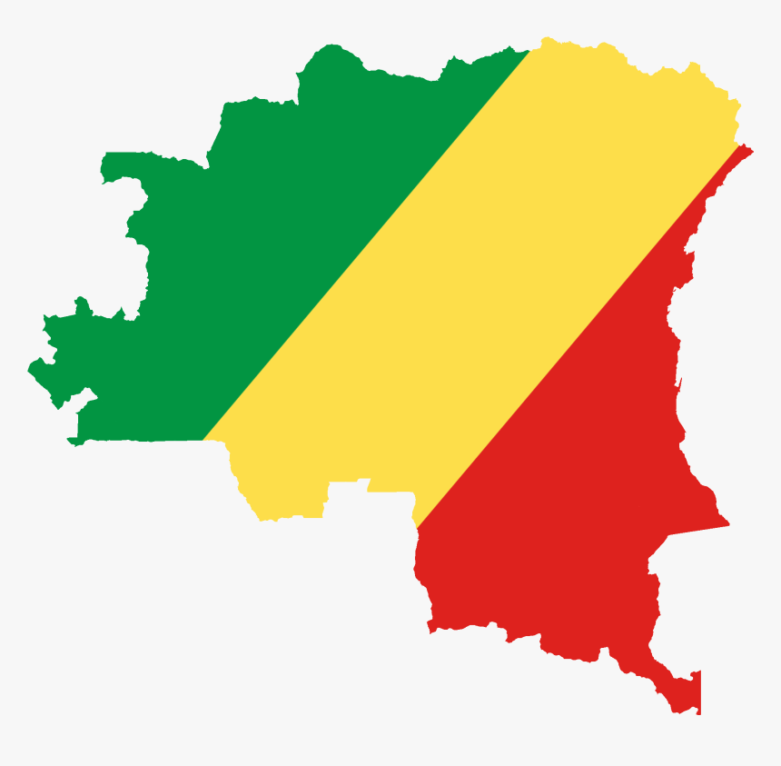 Flag Map Of Greater Congo - Flag Map Of Congo, HD Png Download - kindpng