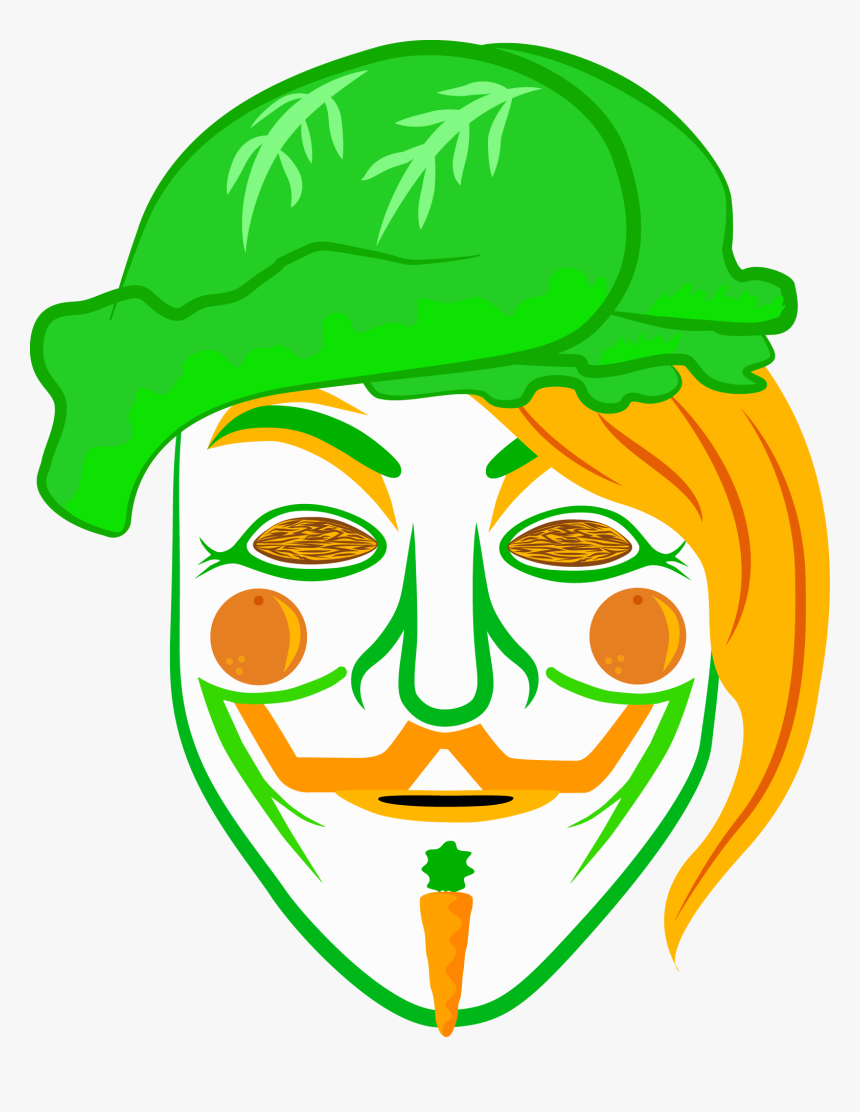 V For Vegan - Anonymous Mask Silhouette, HD Png Download, Free Download