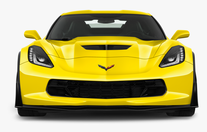 Yellow Clipart Corvette Pencil And In Color Yellow - Chevrolet Corvette Front View, HD Png Download, Free Download
