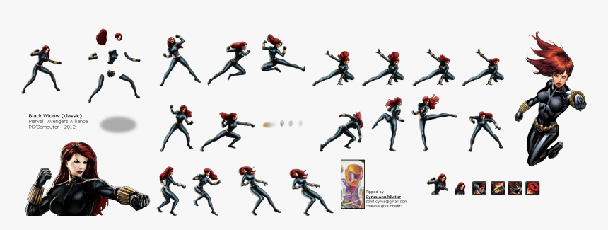 Black Widow Marvel Sprite, HD Png Download, Free Download