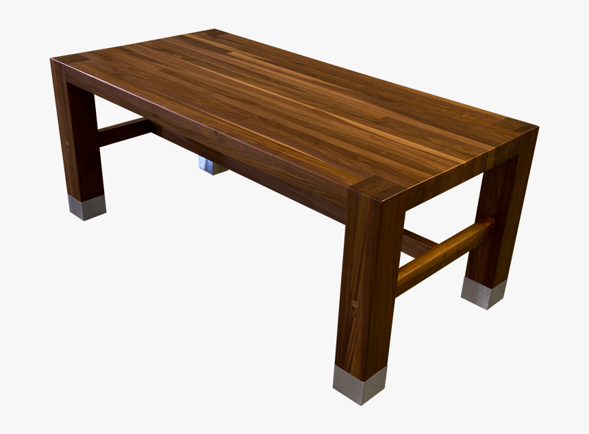 Cf004 Walnut Communal Party Dining Restaurant Table - Table With Legs Through Table Top, HD Png Download, Free Download