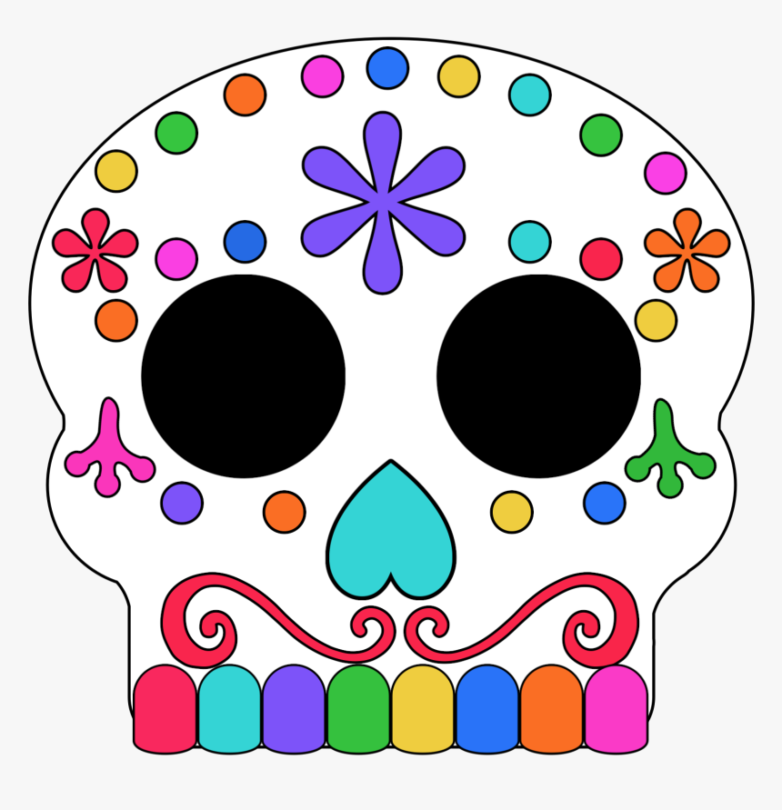 Colored In Day Of The Dead Sugar Skull Masks - Calaveras De Coco Animadas, HD Png Download, Free Download