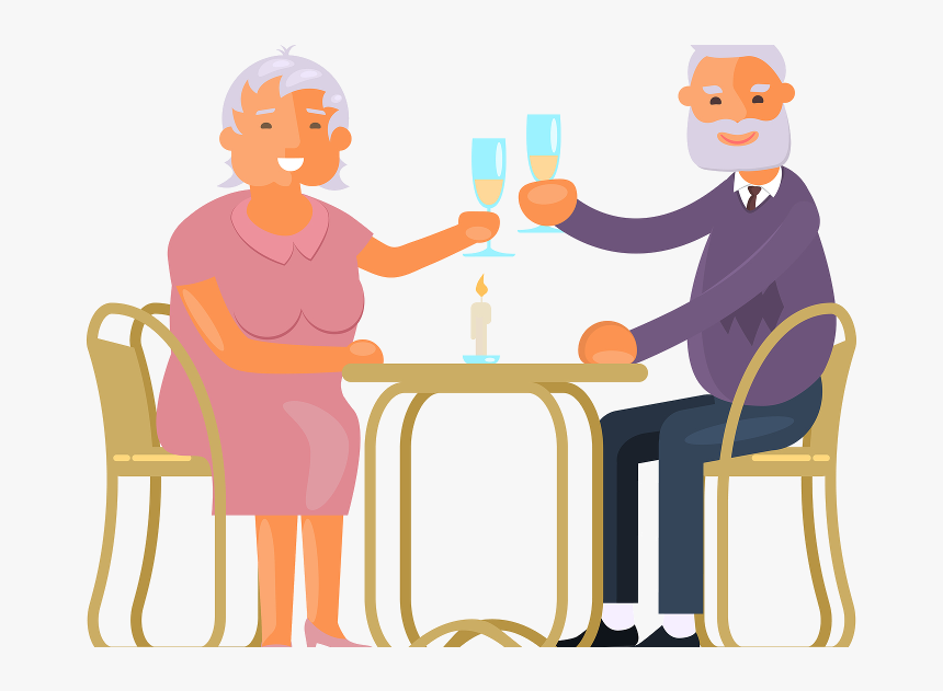 Older Happy Couple Illustration - Illustration Of A Happy Retired Couple, HD Png Download, Free Download