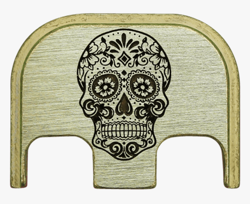 Sugar Skull Brass Brushed Finish Back Plate - Sugar Skull Svg Free, HD Png Download, Free Download