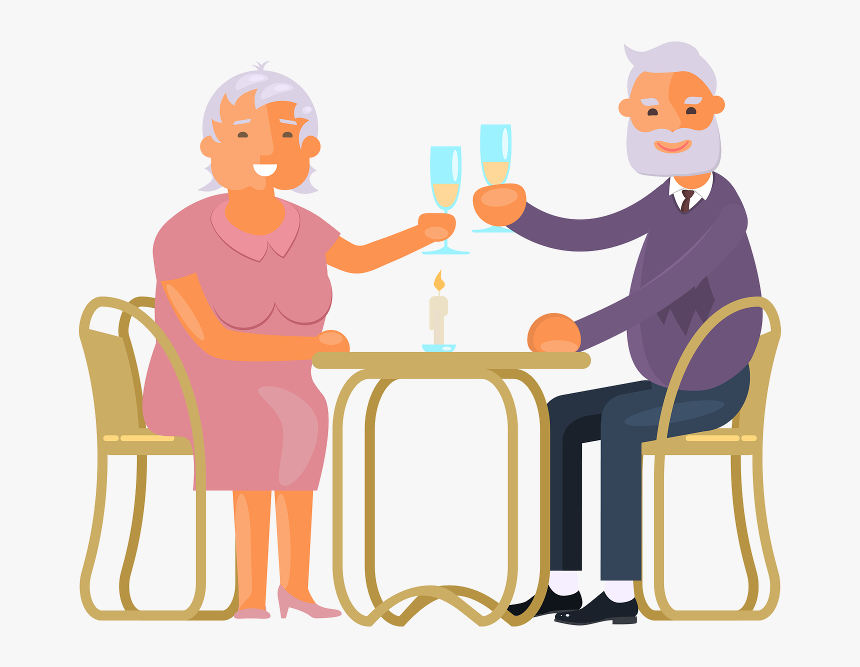 Older Happy Couple Illustration - Cartoon, HD Png Download, Free Download