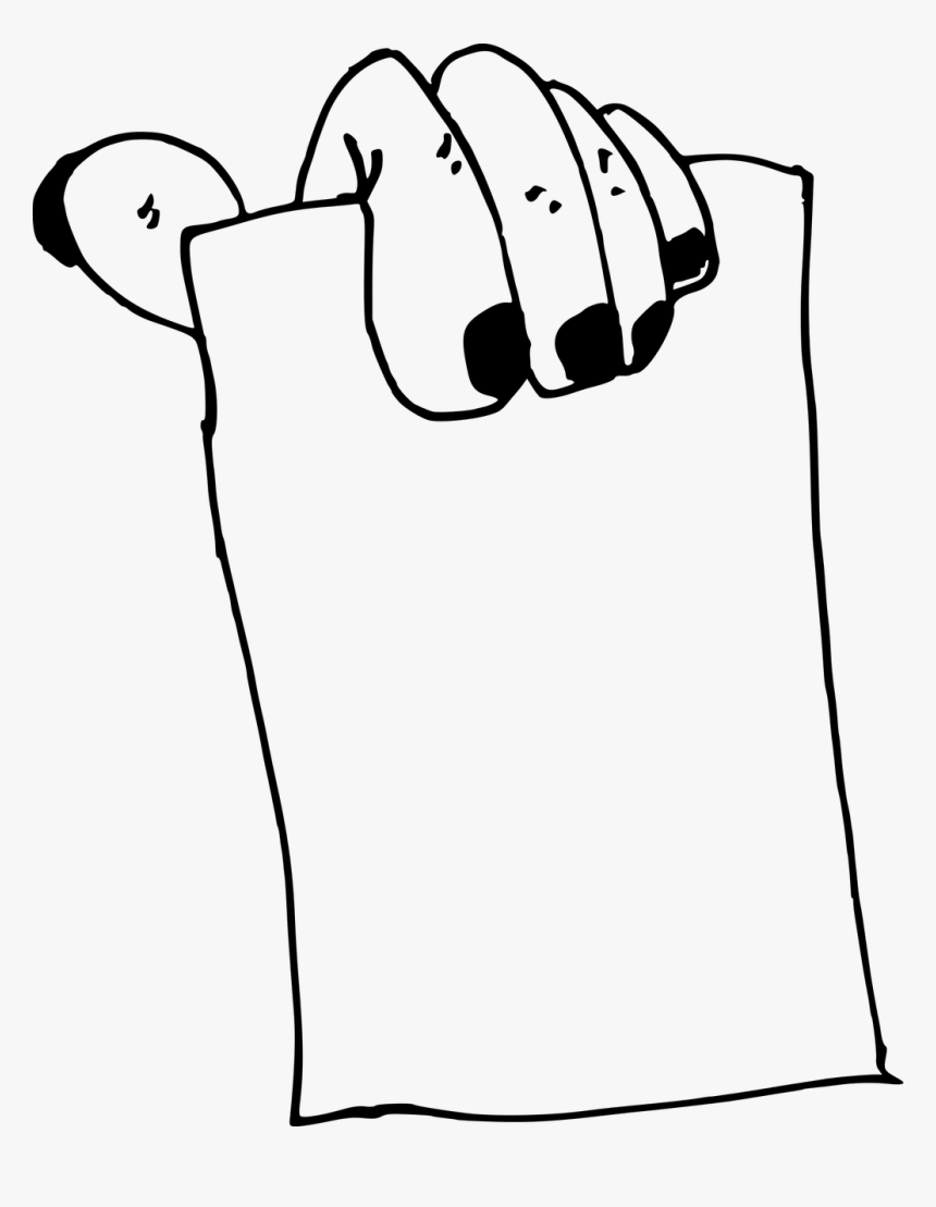 Hand Holding Paper Drawing, HD Png Download kindpng