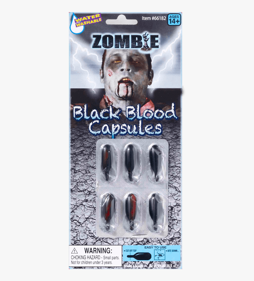 Zombie Black Blood Capsules - Black Blood Capsules, HD Png Download, Free Download