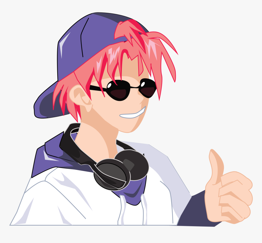 Headgear,girl,fashion Accessory - Boy With Sunglasses Animated, HD Png Download, Free Download