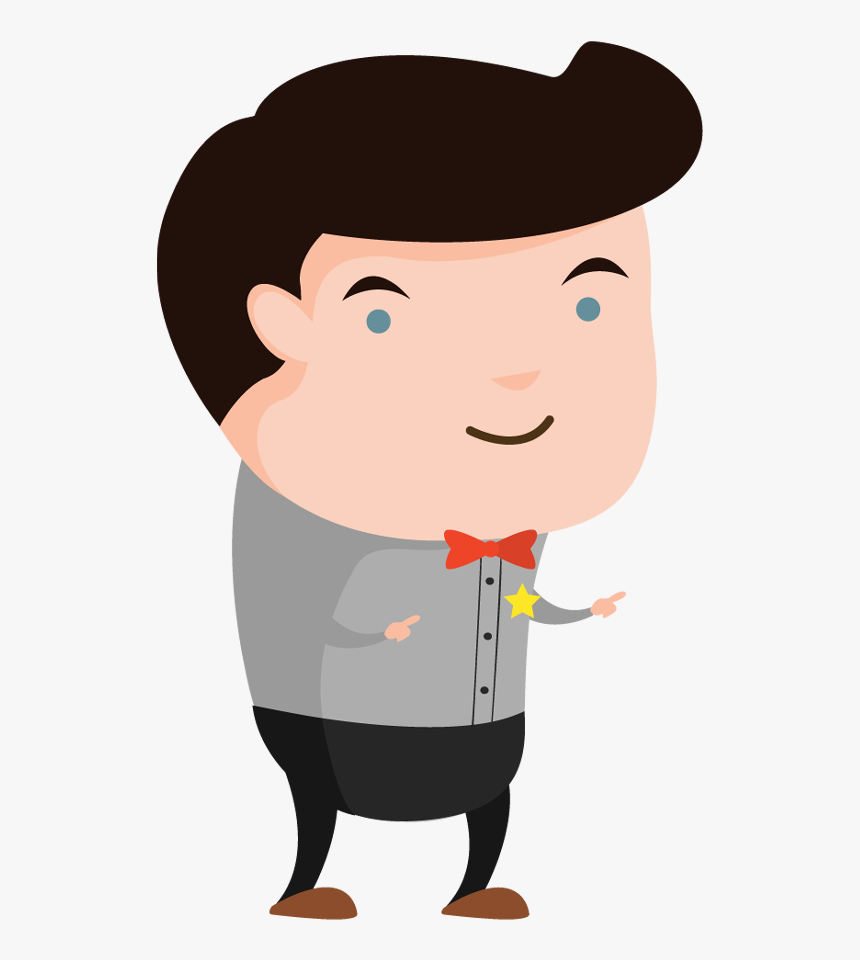 Cartoon Man Pointing 1designshop - Cartoon Man Thinking Png, Transparent Png, Free Download