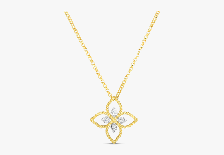 Roberto Coin Principessa 18k Gold Flower Diamond Necklace - Pendant, HD Png Download, Free Download