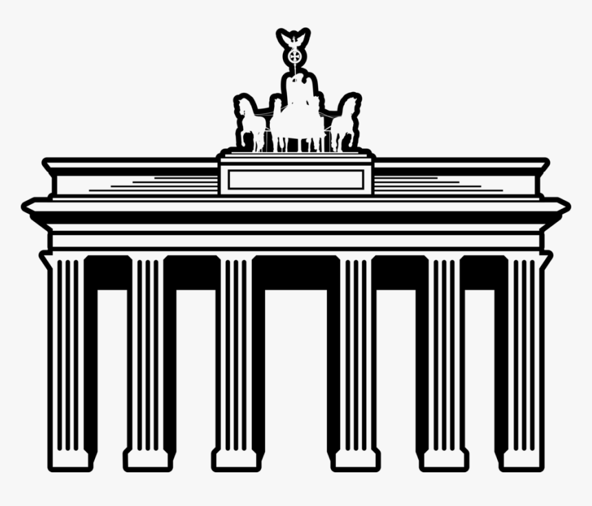 Monochrome Photography,text,brand - Brandenburger Tor Clipart, HD Png Download, Free Download
