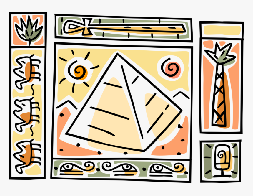 Vector Illustration Of Ancient Egyptian Pyramid With - Triangle, HD Png Download, Free Download