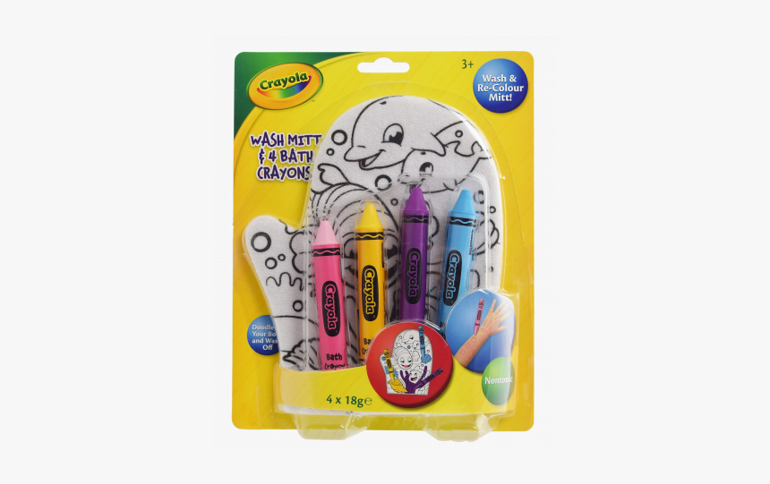 Crayola Colour In Wash Mitt & Bath Crayons - Crayola, HD Png Download, Free Download