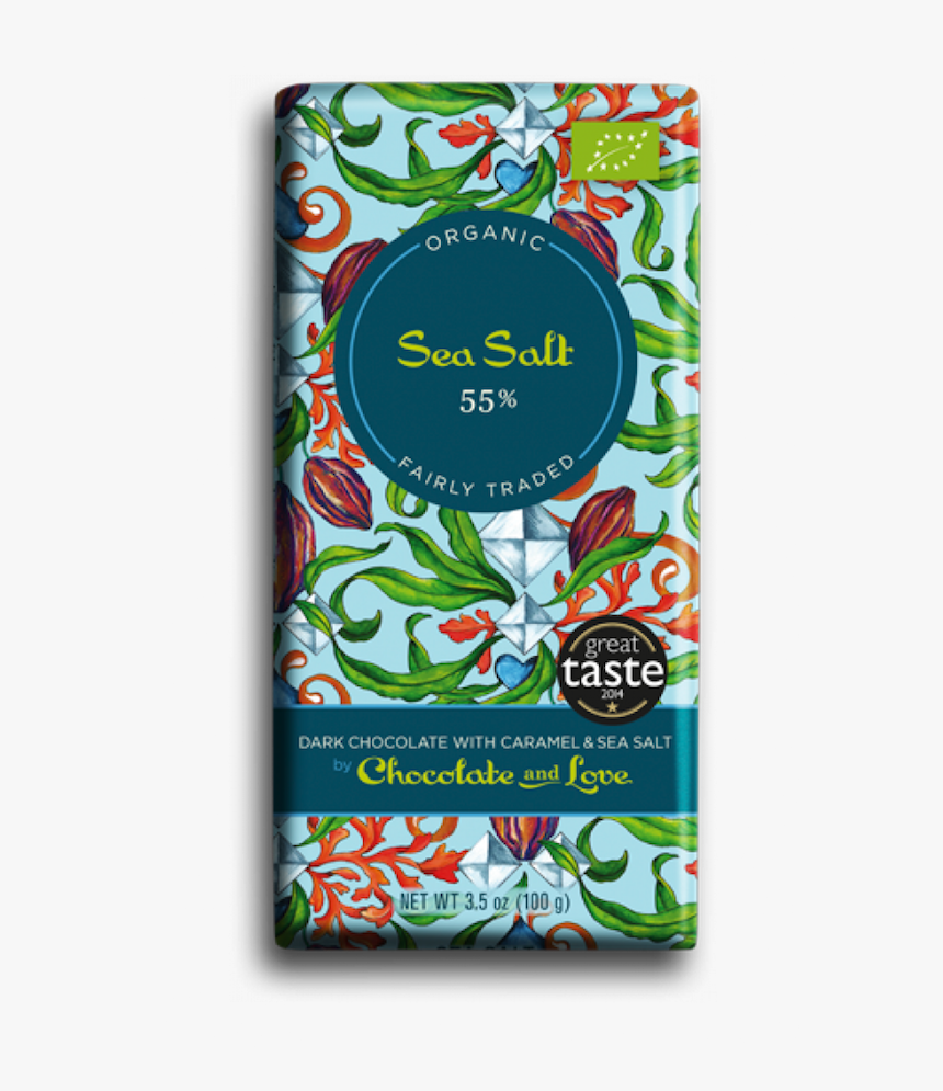 Dark Chocolate Carame Sea Salt Chocolate And Love - Organic Chocolate And Love, HD Png Download, Free Download