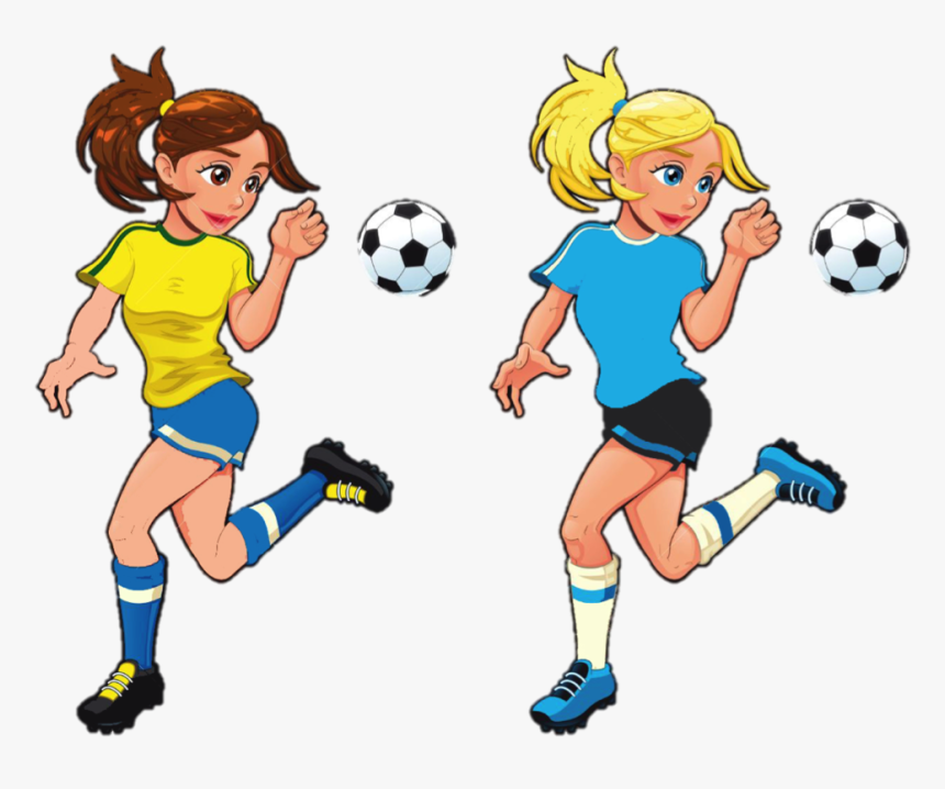 Soccer Football Girl Player Clipart Cartoon Vector Image | vlr.eng.br