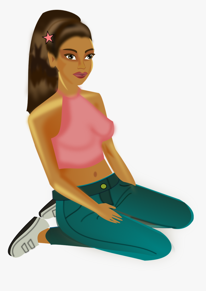 Girl Woman Person - Sitting Girl Clipart Png, Transparent Png, Free Download