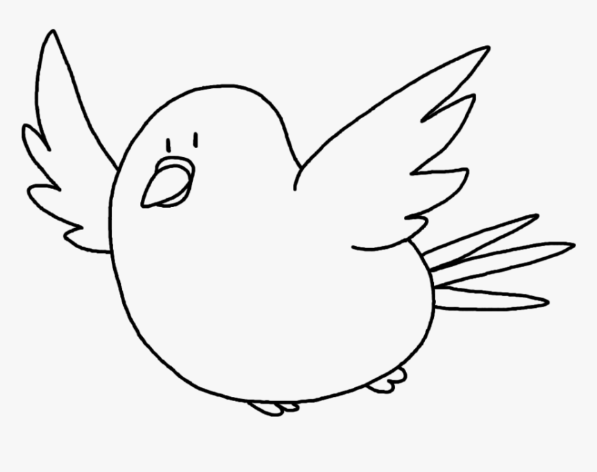 Flying Bird Drawing - Bird Cartoon Line Art, HD Png Download, Free Download