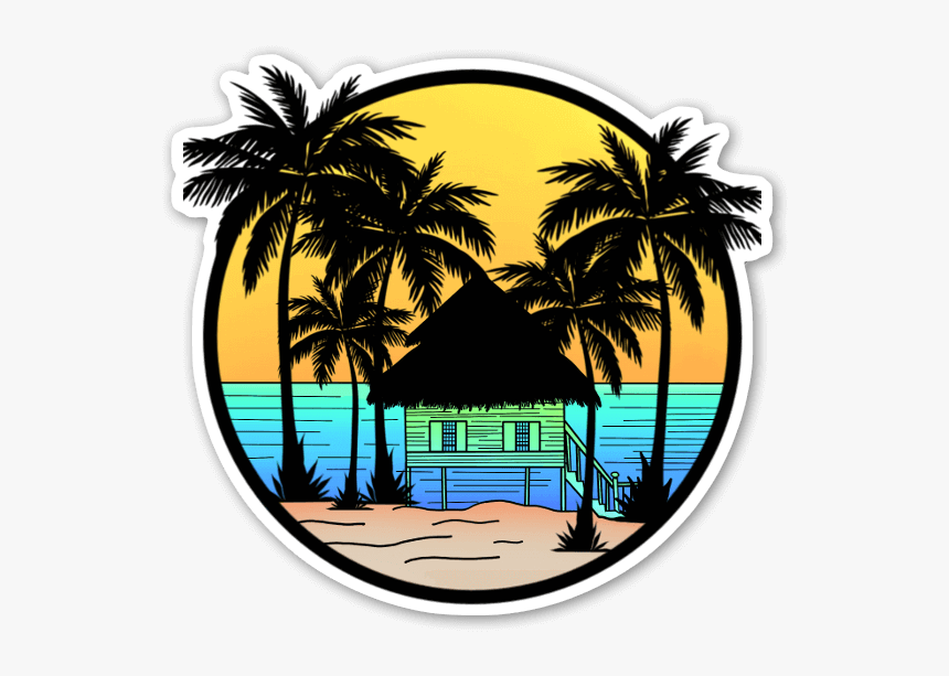 Beach Shack Sticker - Silhouette, HD Png Download, Free Download