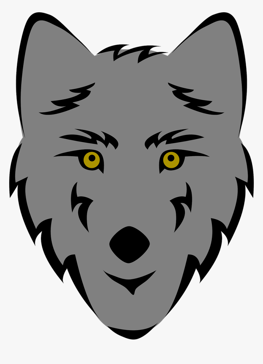 Head,small To Medium Sized Cats,cat Like Mammal - Easy Wolf Head Drawing, HD Png Download, Free Download