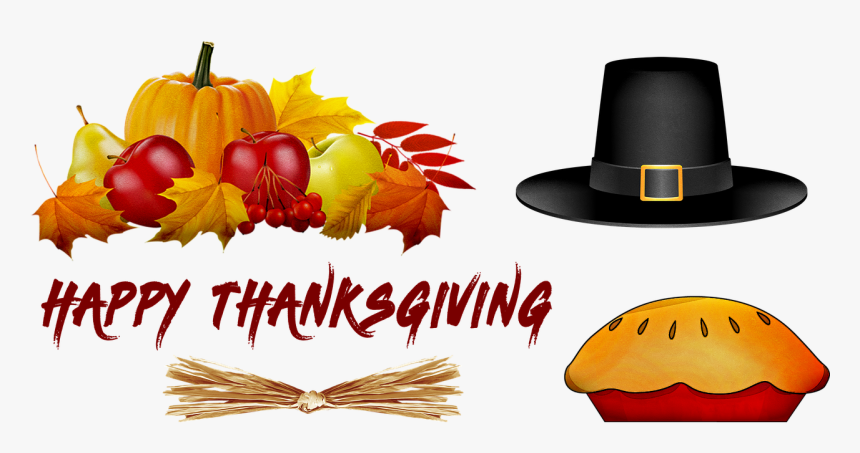 Happy Thanksgiving, Pumpkin, Pilgrim Hat, Pie, Fall - Transparent Background Pumpkins Png, Png Download, Free Download