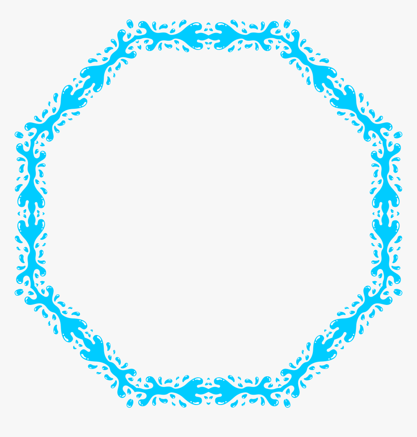 Blue,leaf,symmetry - Frame Splish Splash Clipart, HD Png Download, Free Download