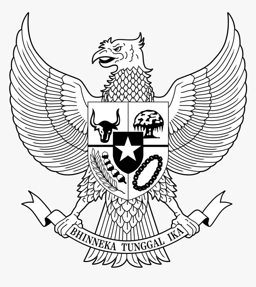 Undang Undang Nomor 24 Tahun 2009 Tentang Bendera Bahasa - Indonesian Coat Of Arms Colouring, HD Png Download, Free Download