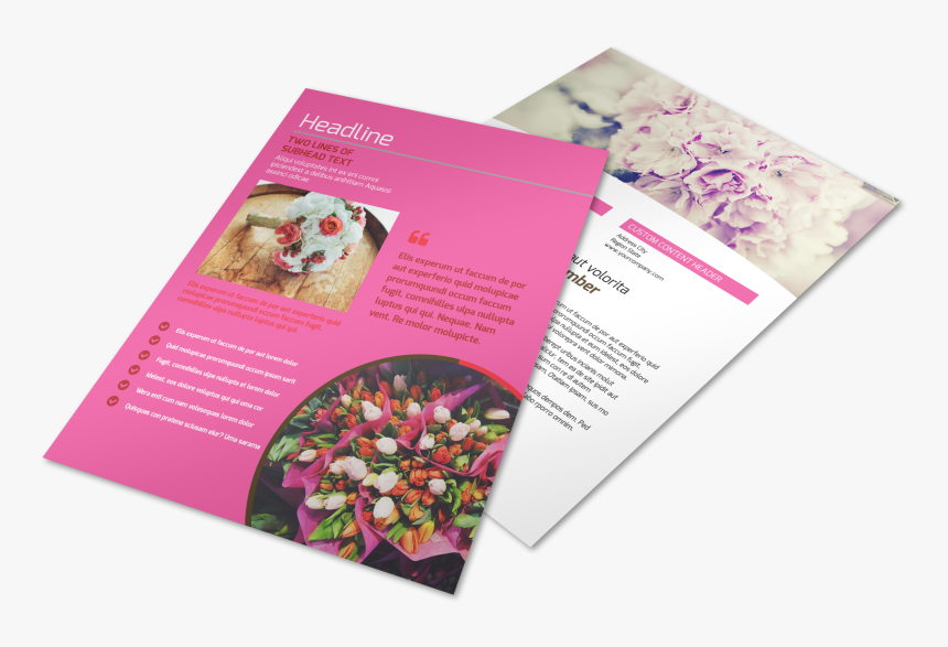 Florists & Flower Delivery Service Flyer Template Preview - Brochure For Flower Shop, HD Png Download, Free Download