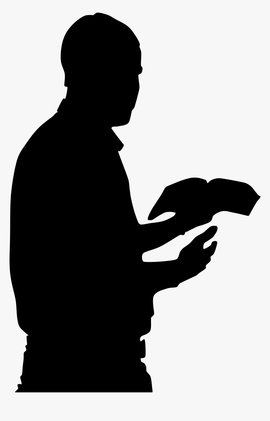 Man With Bible In Hand Silhouette Clip Arts - Man With Bible Silhouette, HD Png Download, Free Download