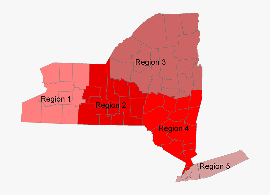 Transparent New York Map Png - 5 Regions Of New York State, Png ...