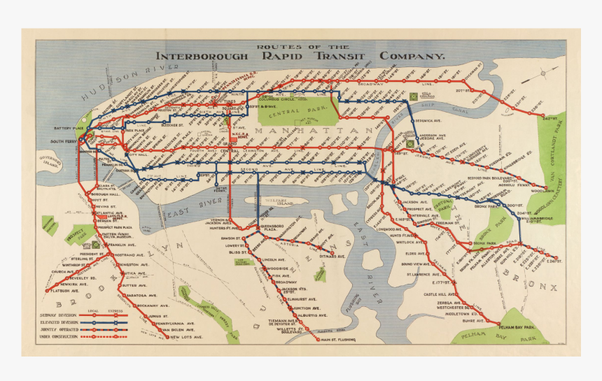 New York Elevated Railway Map Manhattan Elevated Rail Map, Hd Png Download - Kindpng