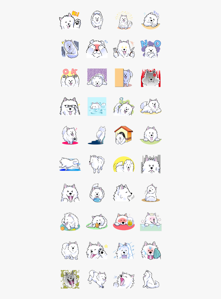 Samoyed Sticker Line, HD Png Download, Free Download