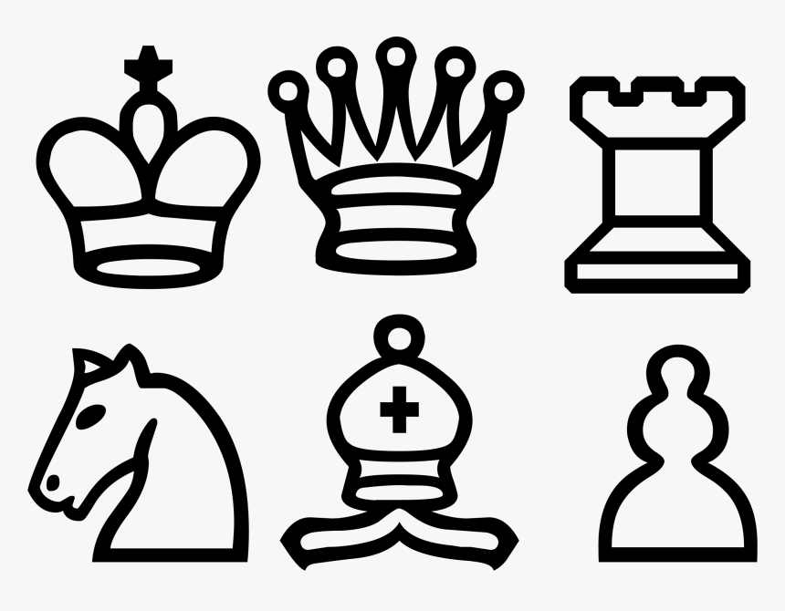 White Chess Set - Chess Pieces Line Art, HD Png Download, Free Download