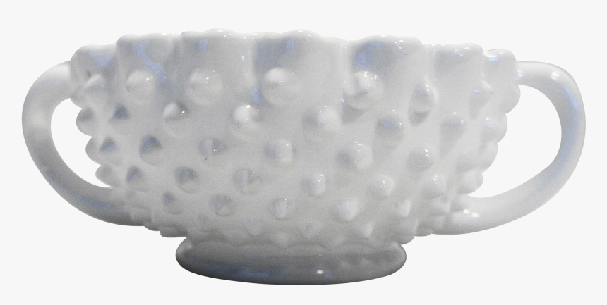 Fenton Hobnail Milk Glass Nut Bowl Handled - Vase, HD Png Download, Free Download