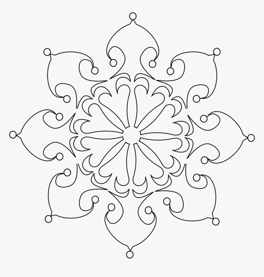 Coloring Book Snowflake Adult - Digital Stamps, HD Png Download, Free Download