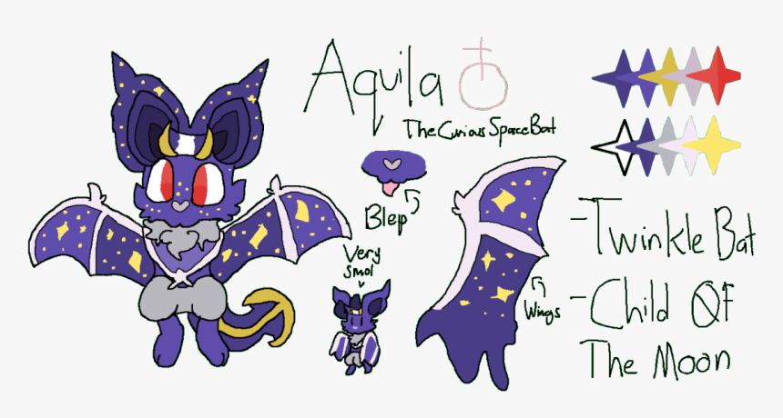 Toyhouse Aquila Is A Noibat/lunala Fusion - Cartoon, HD Png Download, Free Download