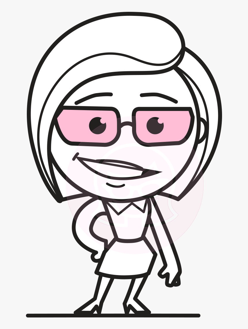 Girl Character Outline Cartoon, HD Png Download - kindpng