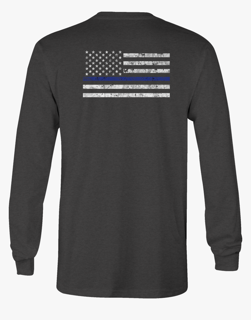 Police Long Sleeve Tshirt Thin Blue Line Flag Shirt - Troy Lee Designs Sprint Jersey 2018, HD Png Download, Free Download