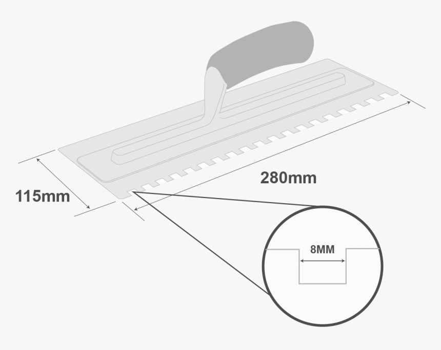 Ox Tools Trowels Ox Pro Notch Trowel 8mm - Paper, HD Png Download, Free Download