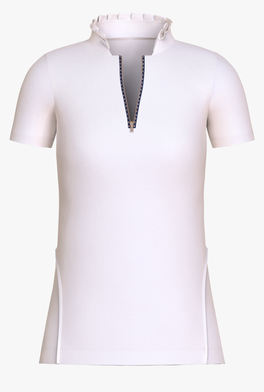 Ruffle Collar Breathable Short Sleeve Golf Shirt Ruffle - Active Shirt, HD Png Download, Free Download