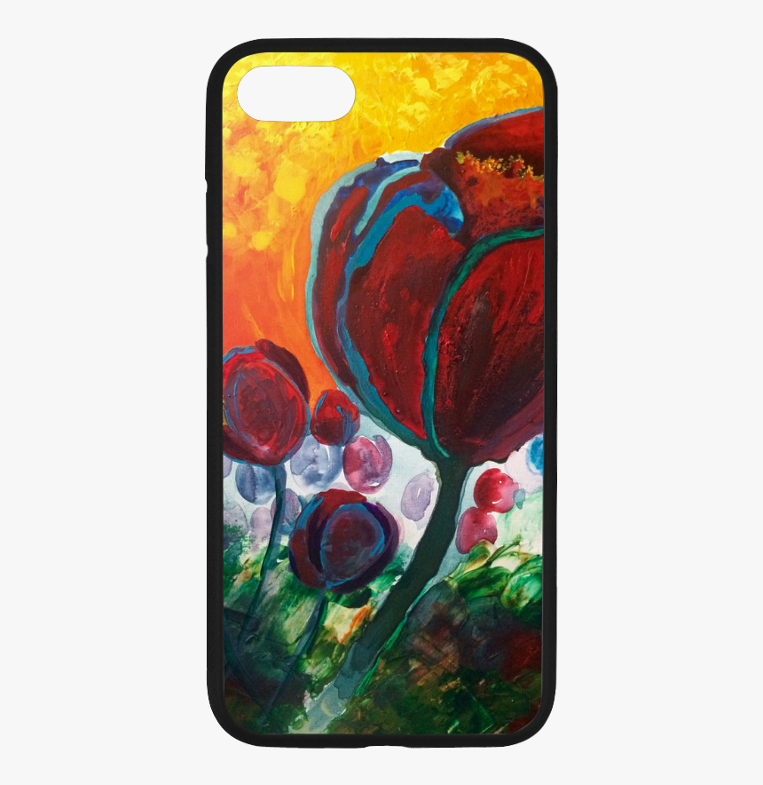 Blue High Tulips On Fire Rubber Case For Iphone 7 - Mobile Phone Case, HD Png Download, Free Download