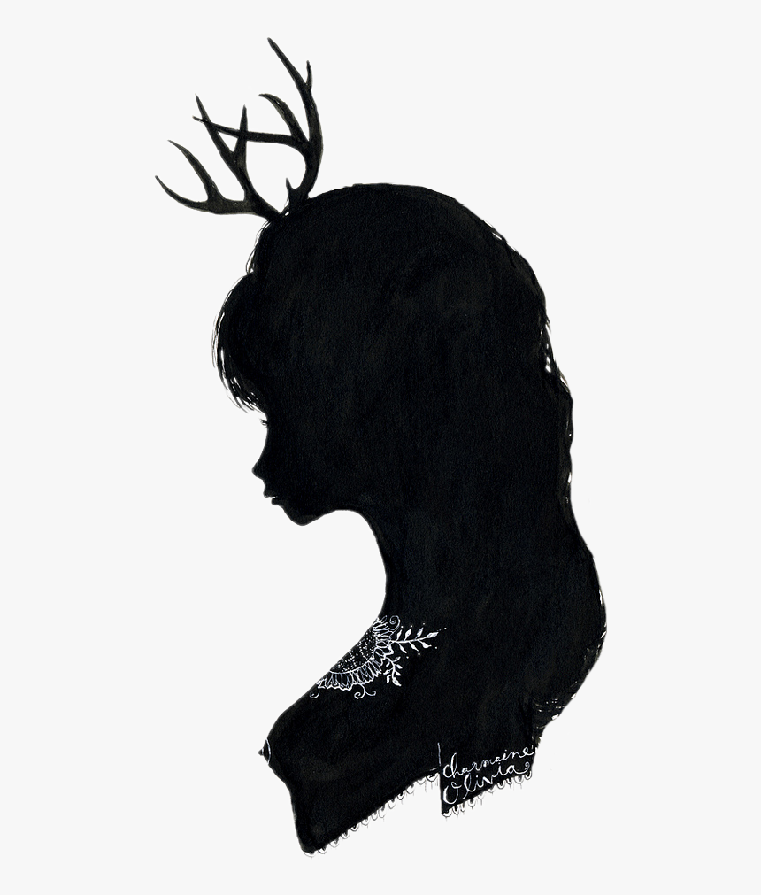 #antlers #sideprofile #blackandwhite #black #white - Charmaine Olivia, HD Png Download, Free Download