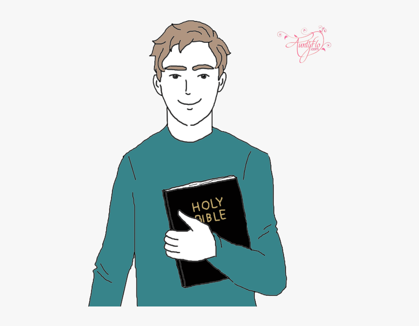 Man With A Bible Drawing, HD Png Download, Free Download