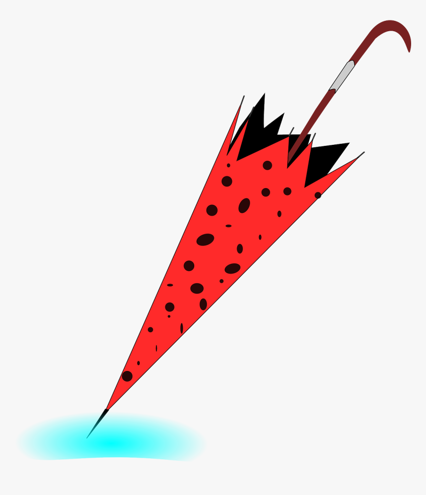 Umbrella Red Rain Free Picture - Closed Umbrella Clip Art, HD Png Download, Free Download