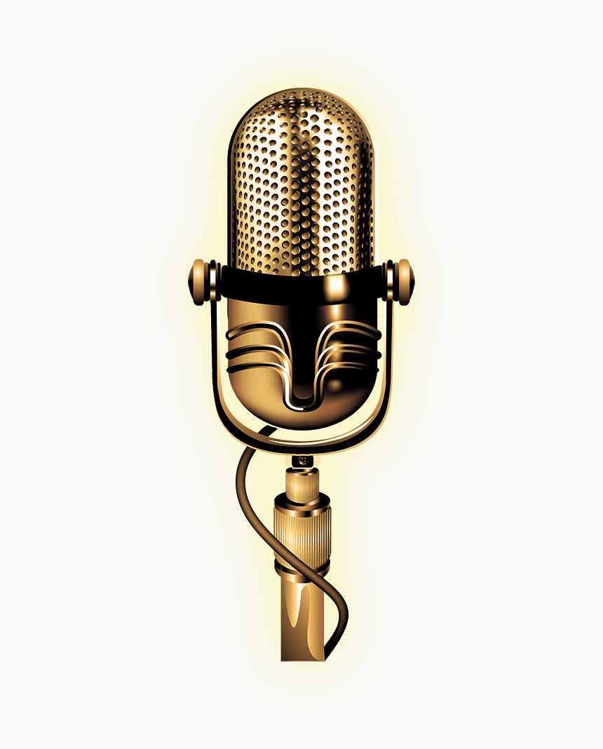 Transparent Mic Stand Clipart - Transparent Golden Microphone Png, Png Download, Free Download