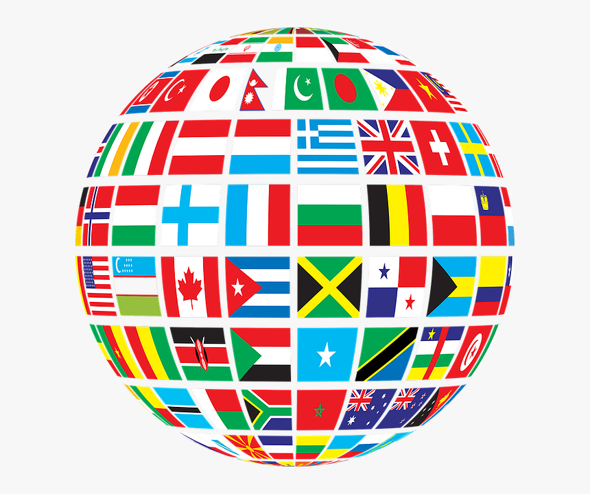 World Globe With Images Of Country Flags On It - World Gk, HD Png Download, Free Download