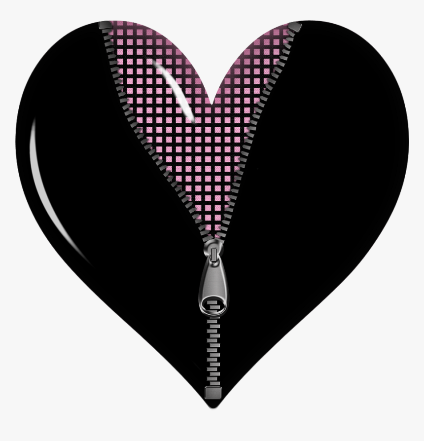 Black Zipped Heart Png Picture - Zipped Up Heart, Transparent Png, Free Download