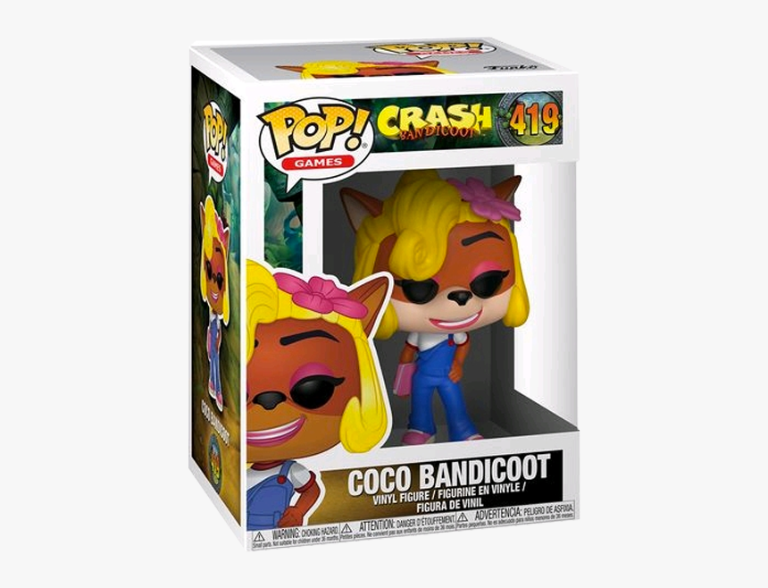 419 Coco Bandicoot Pop Vinyl Figre Crash Bandicoot - Crash Bandicoot Pop Coco, HD Png Download, Free Download