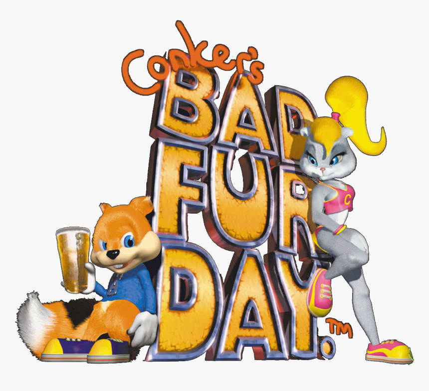 Conker s bad fur. Conker's Bad fur Day русская версия. Conker's Bad fur Day n64. Conker's Bad fur Day обложка. Conkers Bad fur Day логотип.